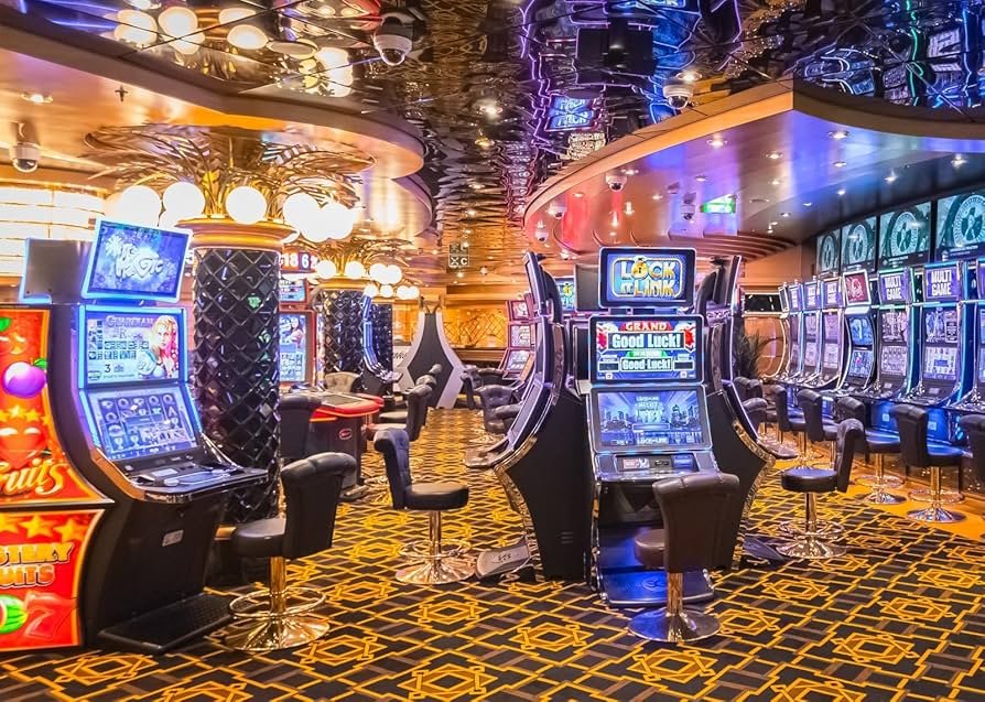 Studio kasino live dealer dengan banyak kamera menampilkan permainan blackjack dan roulette